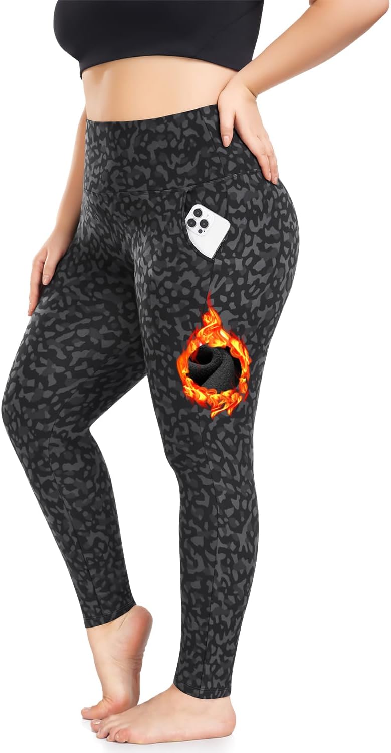 Discount .99 Awesome Plus Size Fleece Lined Leggings with Pockets for Women High Waisted Warm Thermal Winter Yoga Pants for Workout Discount .99 Awesome Plus Size Fleece Lined Leggings with Pockets for Women High Waisted Warm Thermal Winter Yoga Pants for Workout