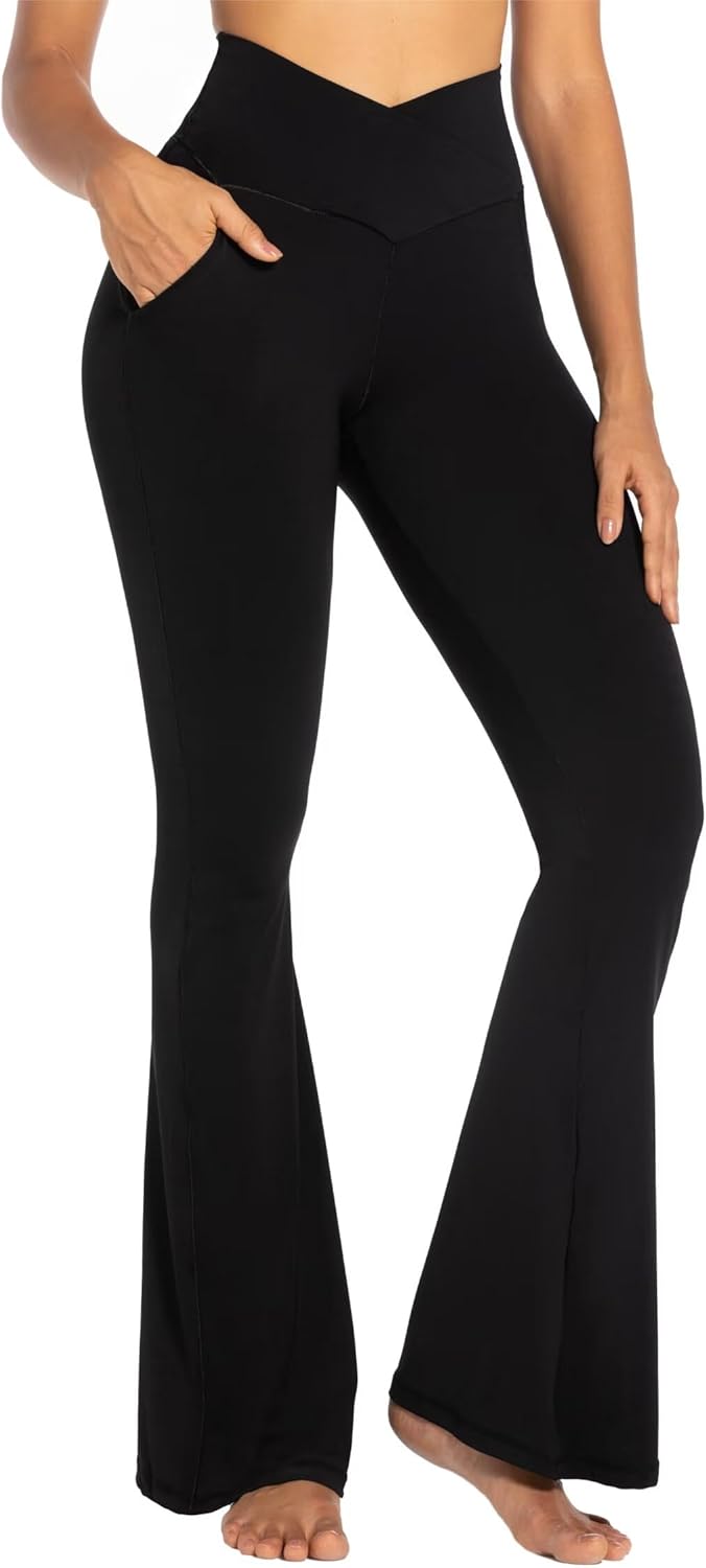 Discount Exclusive Sunzel Flare Leggings for Women with Pockets, Crossover Yoga Pants with Tummy Control, High Waisted and Wide Leg Discount Exclusive Sunzel Flare Leggings for Women with Pockets, Crossover Yoga Pants with Tummy Control, High Waisted and Wide Leg