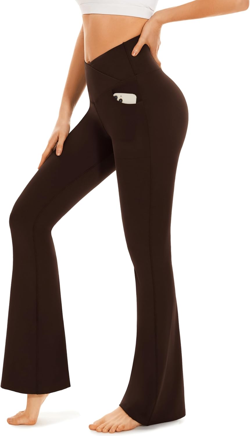 Discount Stylish CTHH Women’s Bootcut Yoga Pants Flare Leggings with Pockets for Women High Waisted Crossover Workout Lounge Bell Bottom Pants Discount Stylish CTHH Women’s Bootcut Yoga Pants Flare Leggings with Pockets for Women High Waisted Crossover Workout Lounge Bell Bottom Pants
