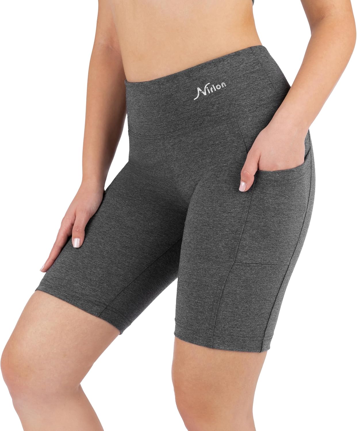 Save  .99  Exclusive   Nirlon Biker Shorts with Pockets – Biker Shorts Women Workout Shorts for Gym & Yoga Shorts for Women Plus Size Biker Shorts