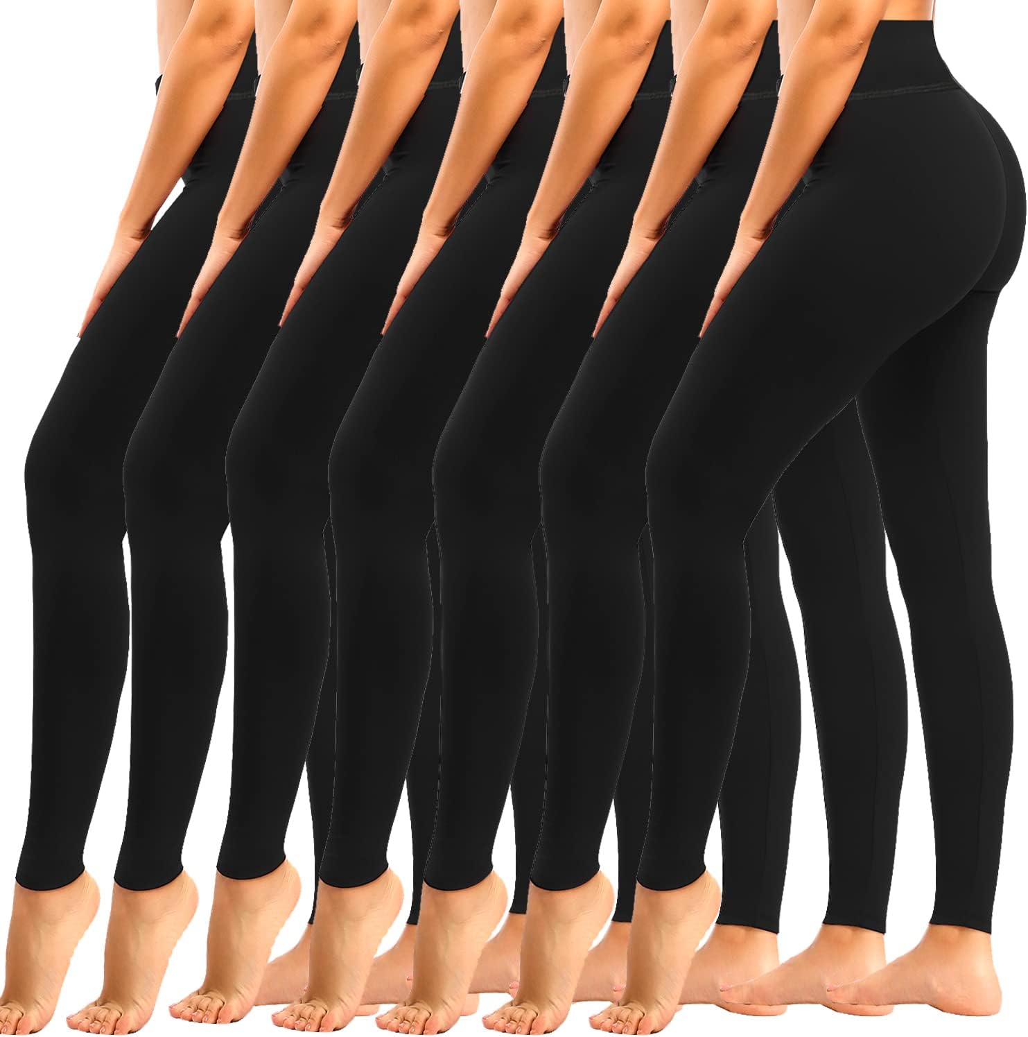 Save   Ethical   yeuG 7 Pack High Waisted Leggings for Women Tummy Control Soft Workout Yoga Pants