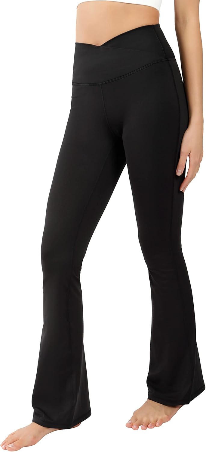 Save Functional Yogalicious Squat Proof Flare Leg Yoga Pants with High Crossover Waistband – Black – Small Save Functional Yogalicious Squat Proof Flare Leg Yoga Pants with High Crossover Waistband – Black – Small
