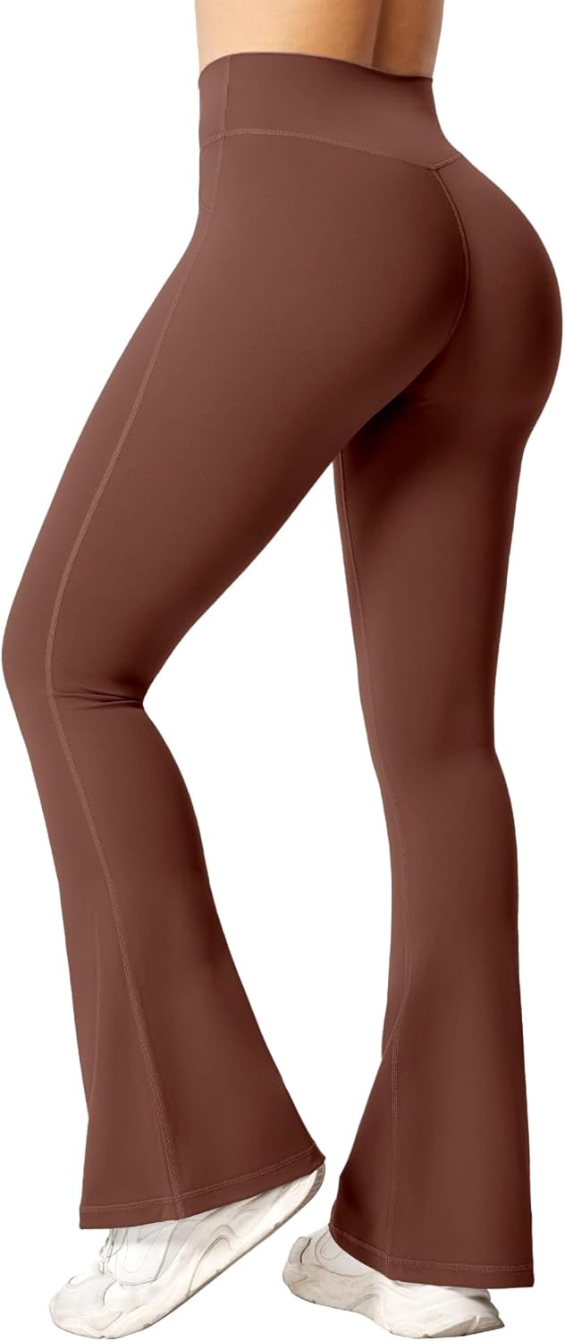 Shop now  .99 Great   BOOVET Women’s Flare Yoga Pants with Pockets Crossover High Waisted Bootcut Flare Yoga Leggings Tummy Control Workout Pants Amazon