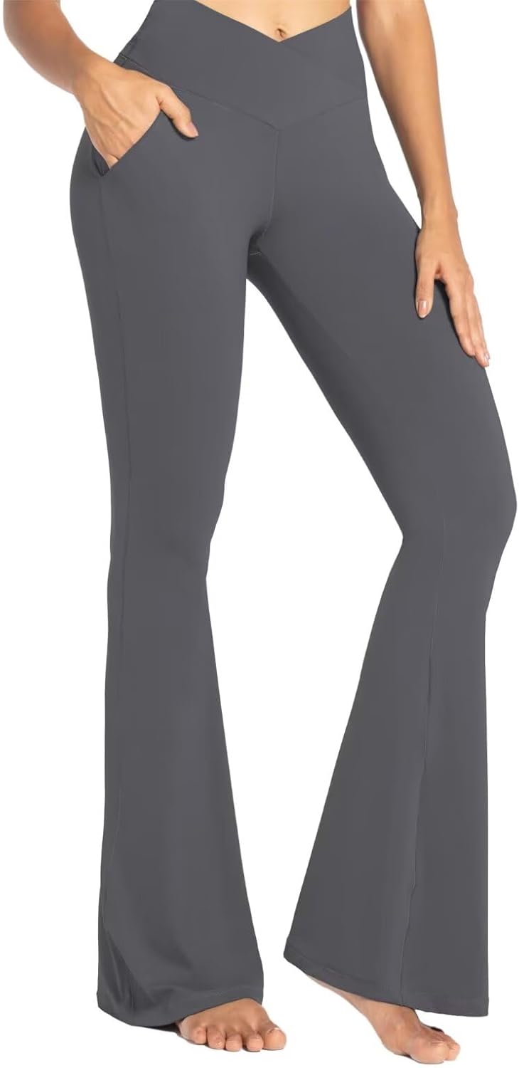 Shop now  .59  Ethical   Sunzel Flare Leggings for Women with Pockets, Crossover Yoga Pants with Tummy Control, High Waisted and Wide Leg Amazon