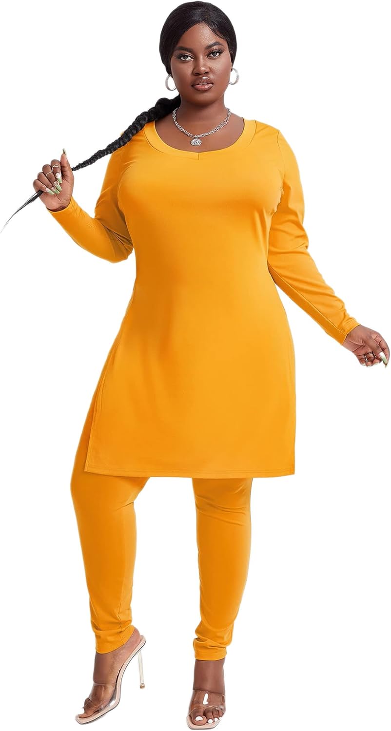 Shop now .99 Stylish Floerns Women’s Plus Size 2 Piece Outfit Casual Split Hem Tops and Leggings Set Shop now .99 Stylish Floerns Women’s Plus Size 2 Piece Outfit Casual Split Hem Tops and Leggings Set
