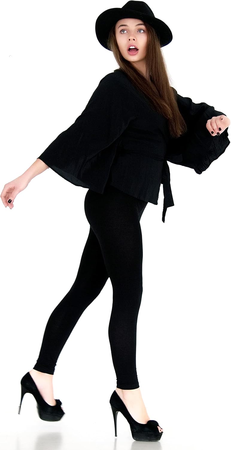 discount price  $7.89 Functional  Leggings Depot Women's High Waist Leggings Soft 1” Waistband Solid Pants - Regular, Plus, 1X3X, 3X5X