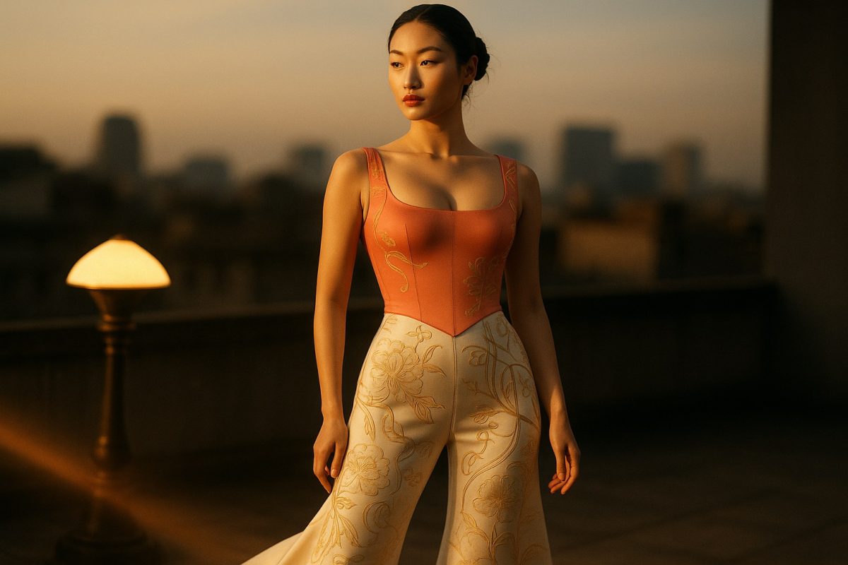 Elegant Sunrise Fashion simple compose Power-Sculpt Bodysuit Flare Leggings