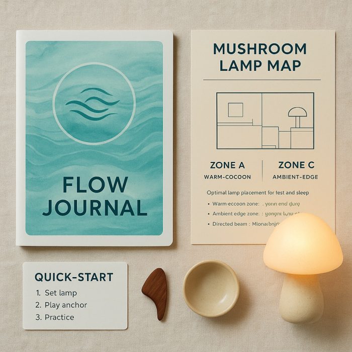 Flow Kit — Sleep & Slow | Water Drift Relaxation Pack — Printable Sleep Log  + Mushroom Lamp Map + Guzheng-Inspired Ambient Music Pack - Image 9