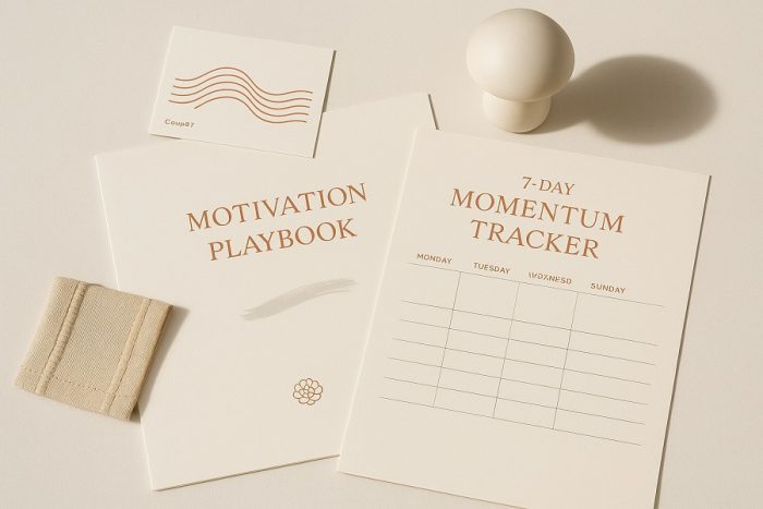 Morning Ember Anchor Motivation Kit | Music + Playbook + Momentum Tracker for Fitness, Leggings & Wellness Lifestyle