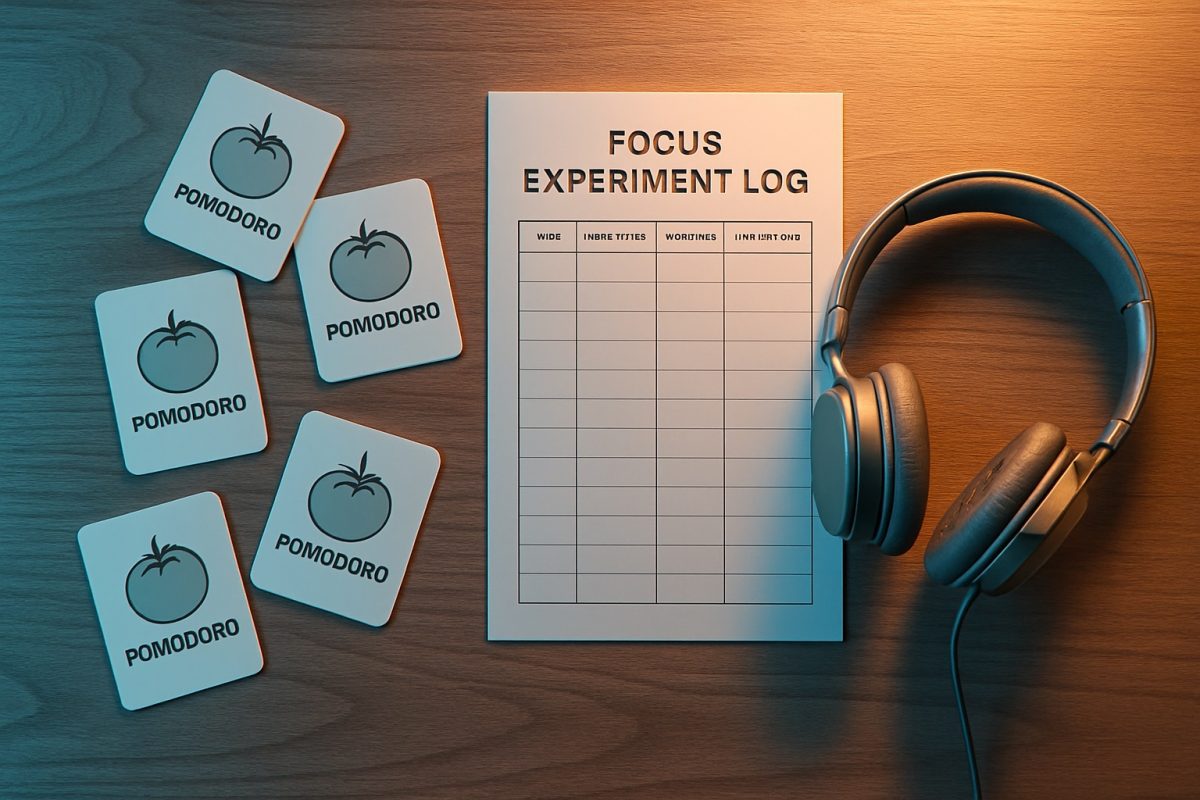 The Focus Cap SystemPomodoro Cards and Headphones